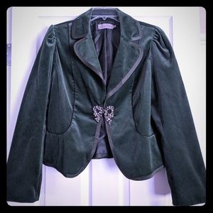 Rickie Freeman-Teri Jon Green Velvet Blazer